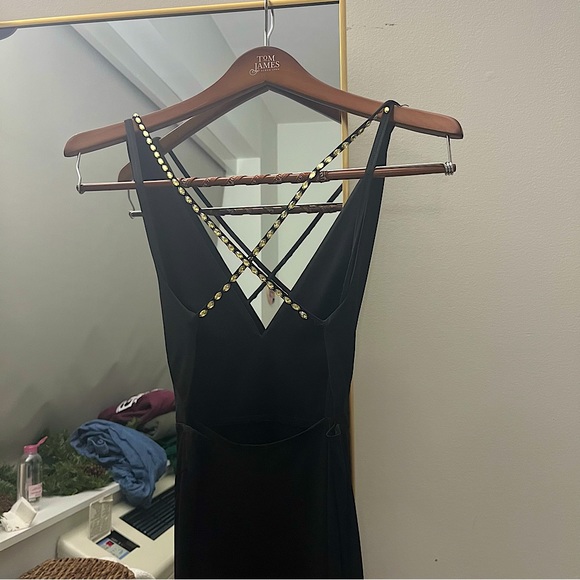 Black Deep V Formal Dress - Picture 2 of 5